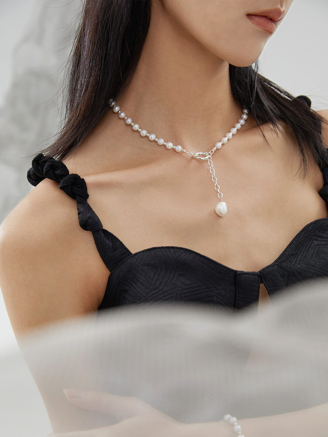 Silver Pearl Necklace and Bracelet | Tsuki