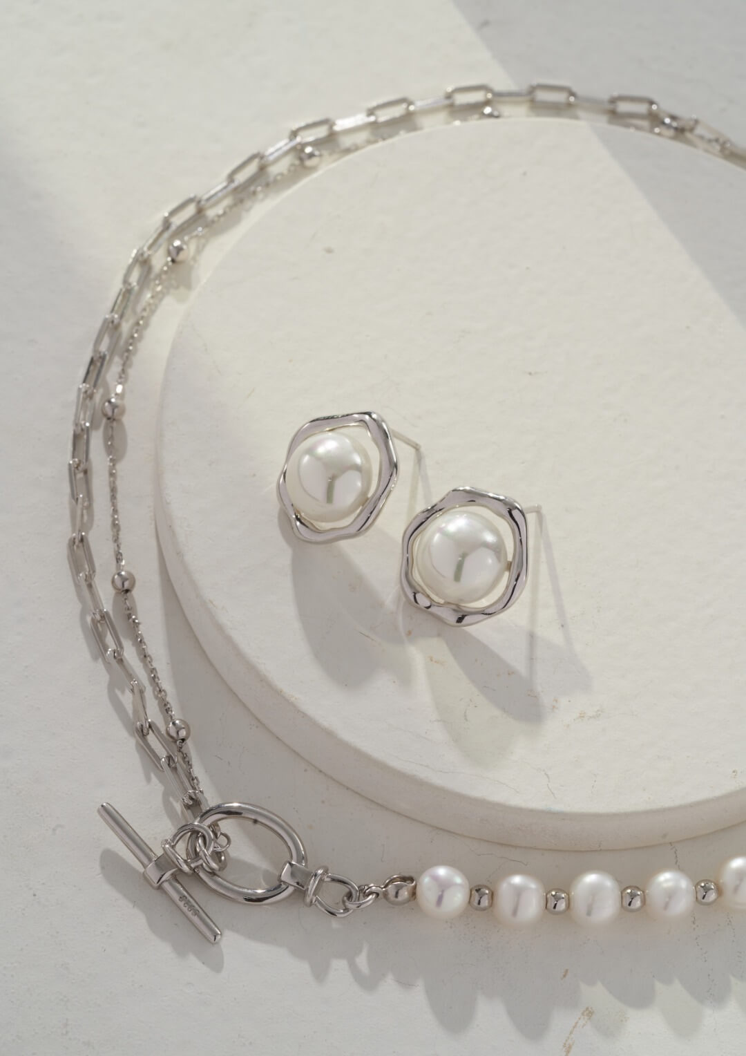 Silver Pearl Necklace | Tsuki