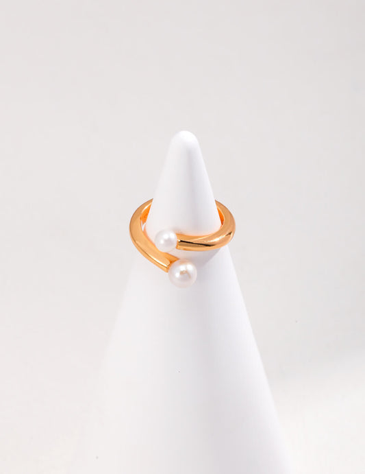 Silver Natural Pearl Ring | Tsuki