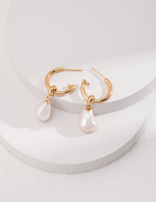 Irregular Baroque Pearl Earrings | Tsuki