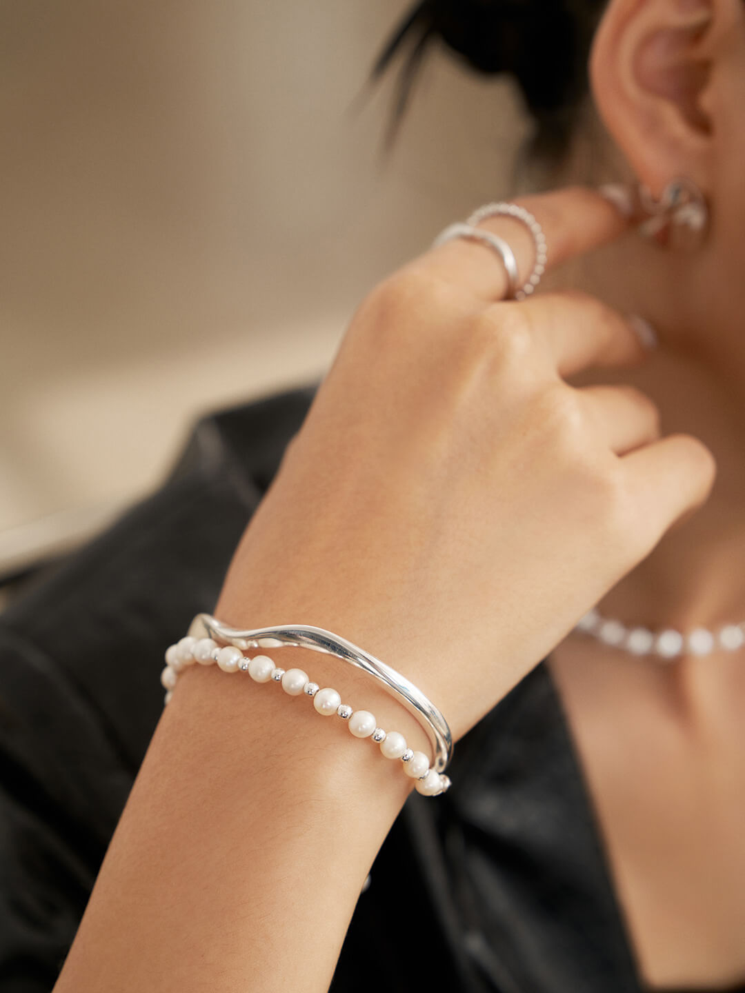 Double-layer Pearl Bracelet | Tsuki