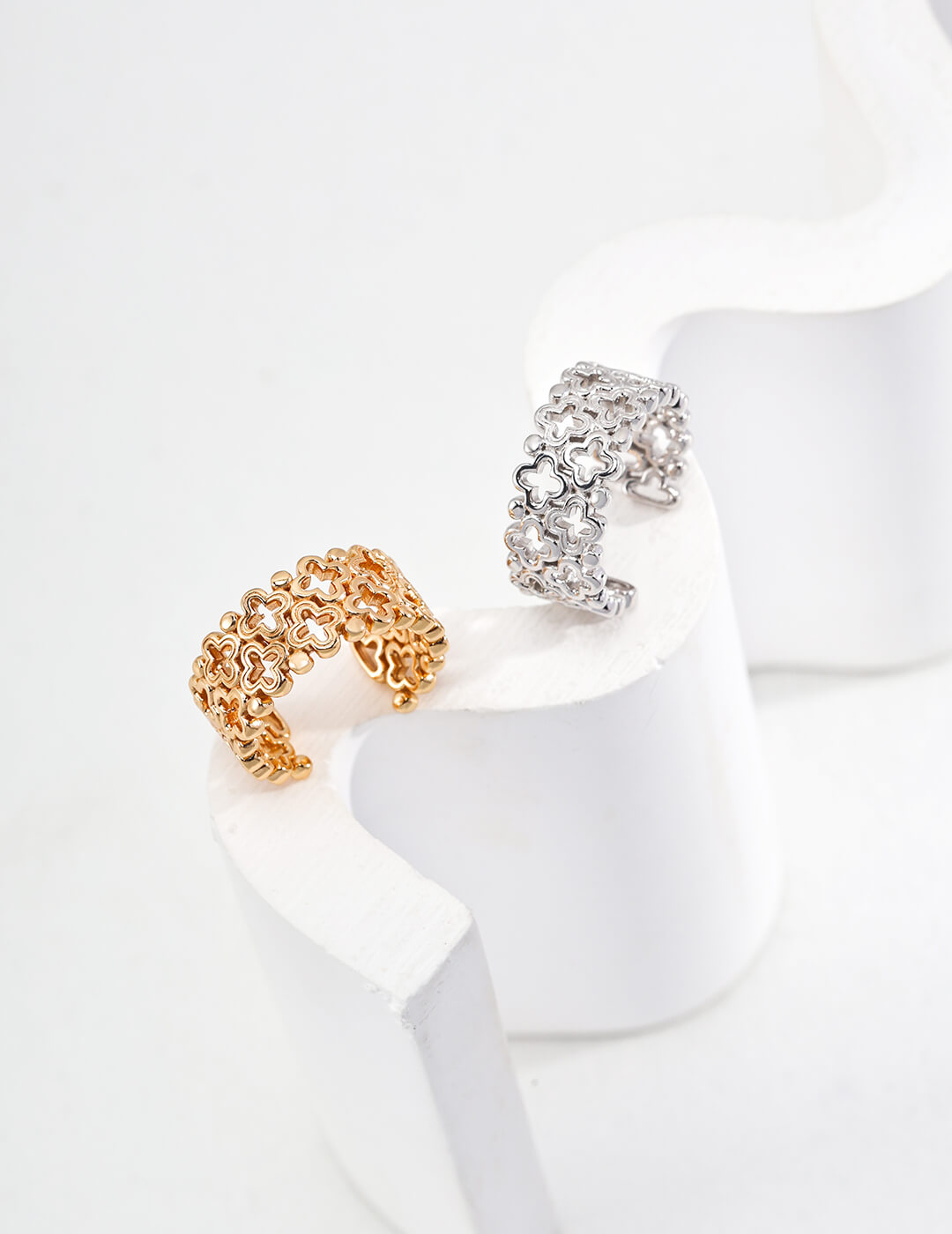 Silver Chinese-style Ring and Earrings | Tsuki