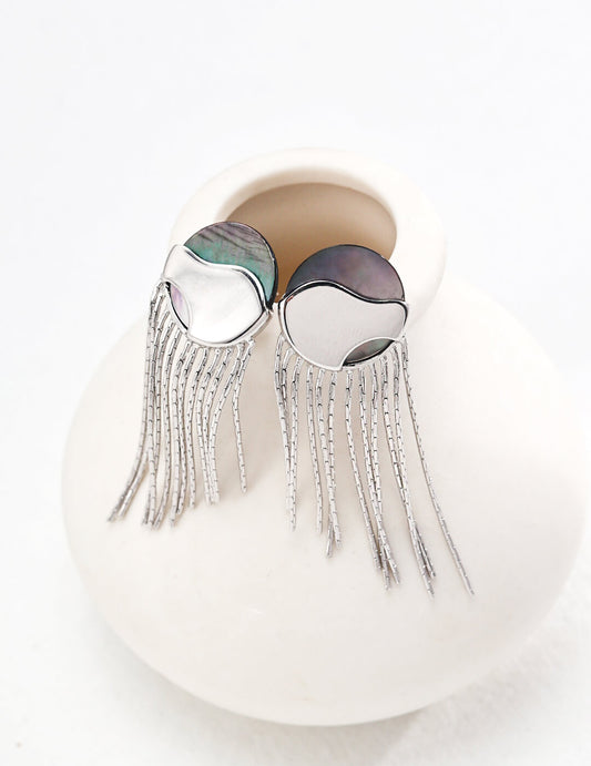 Silver Minimalist Shell Earrings | Tsuki