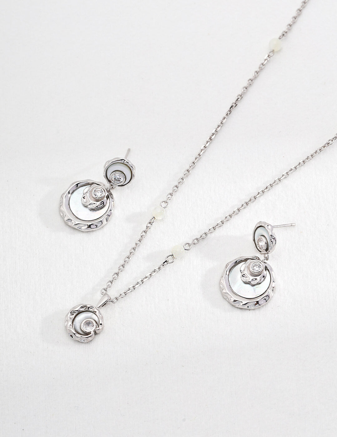 Silver Earrings and Necklace | Tsuki