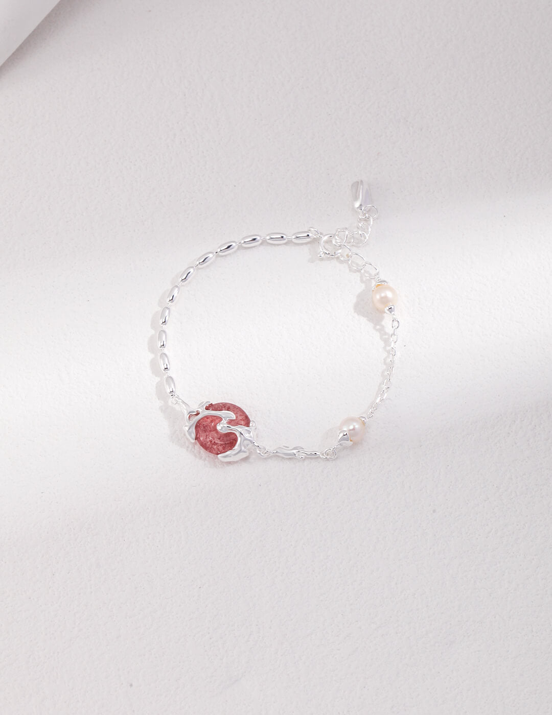 New Chinese Style Silver Strawberry Crystal Bracelet, Necklace and Earrings | Tsuki