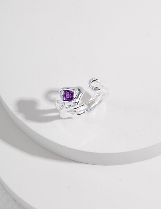 Silver Amethyst Ring | Tsuki